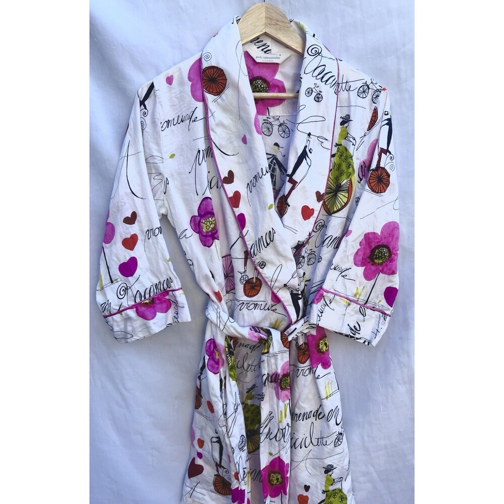 Peter Alexander Paris Promenade Bicyclette Cotton Dressing Gown Robe Loungewear